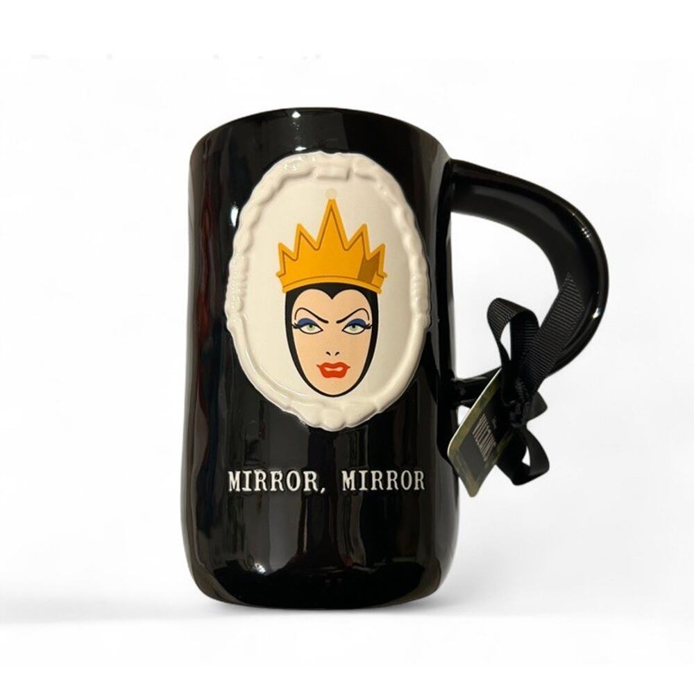 Rae Dunn Disney Evil Queen Villians‎ MIRROR MIRROR XL Black Mug NWT